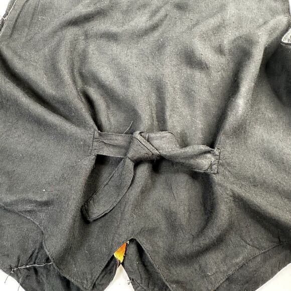 Fashion Passport Women's Vest Cotton Black Multi Size S Fun Funky Vtg - Picture 8 of 8